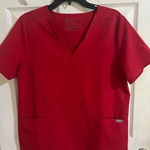 Figs Winning Red Scrub top size LARGE